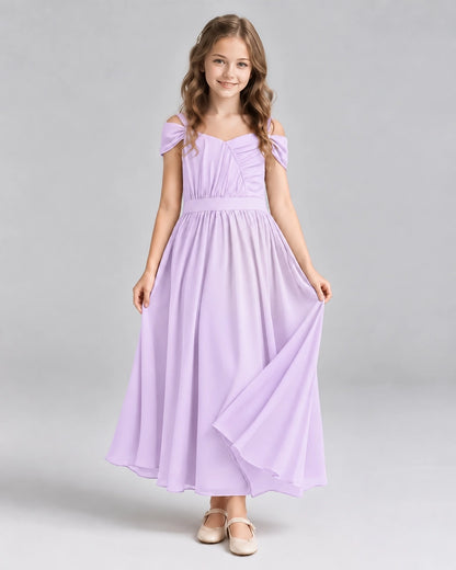 Lavender A-line Junior Bridesmaid Dresses Front