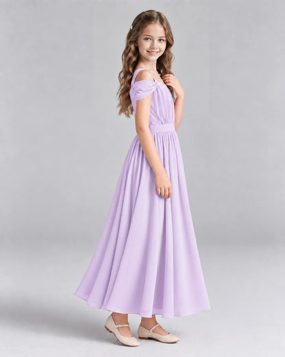 Lavender A-line Junior Bridesmaid Dresses Side