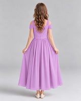 Lilac A-line Junior Bridesmaid Dresses Back