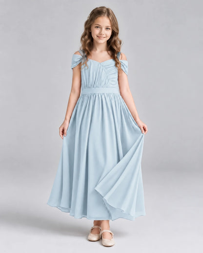 Mist A-line Junior Bridesmaid Dresses Front