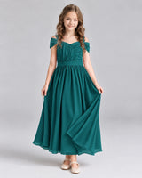 Peacock A-line Junior Bridesmaid Dresses Front