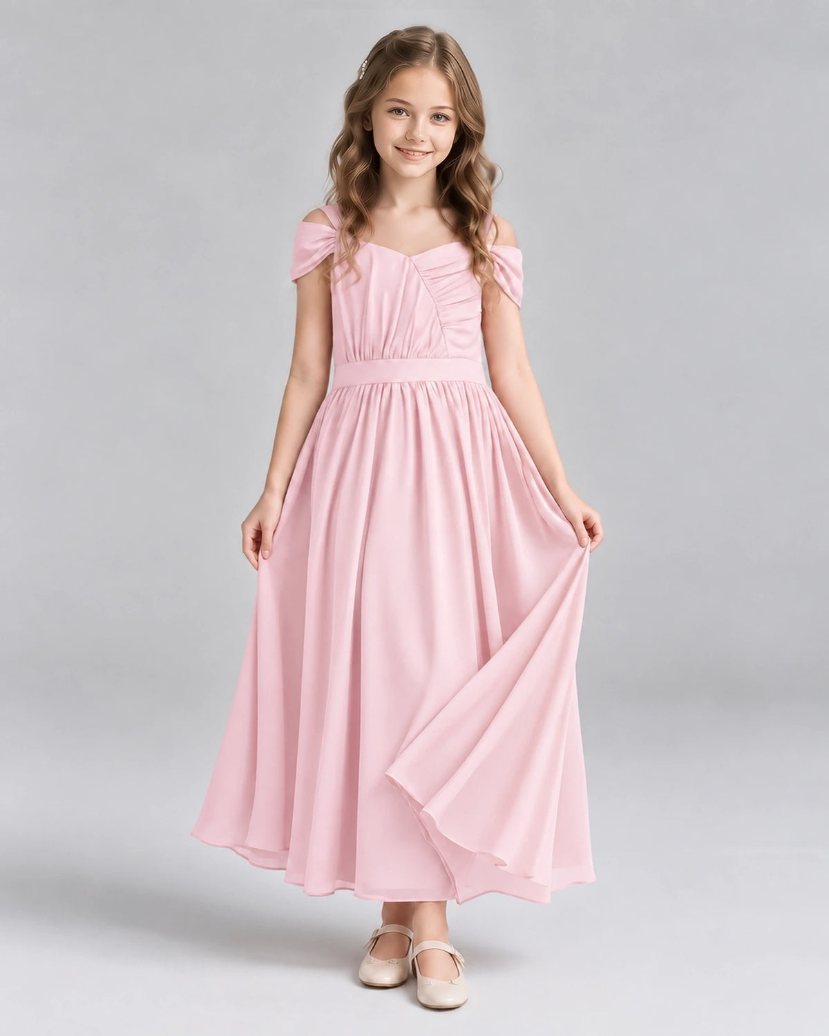 Pink A-line Junior Bridesmaid Dresses Front