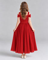 Red A-line Junior Bridesmaid Dresses Back