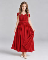 Red A-line Junior Bridesmaid Dresses Front