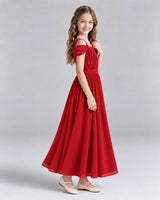 Red A-line Junior Bridesmaid Dresses Side