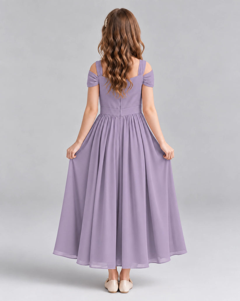 Wisteria A-line Junior Bridesmaid Dresses Back