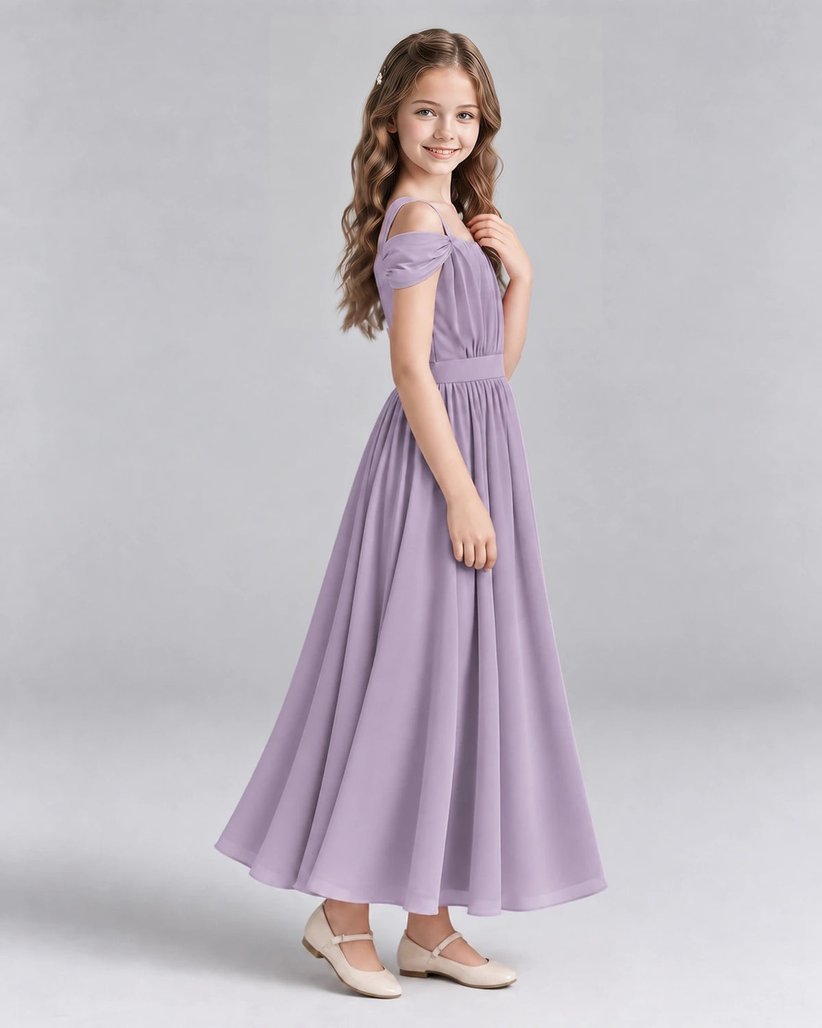 Wisteria A-line Junior Bridesmaid Dresses Side