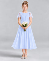 Lavender A-line Junior Bridesmaid Dresses Front