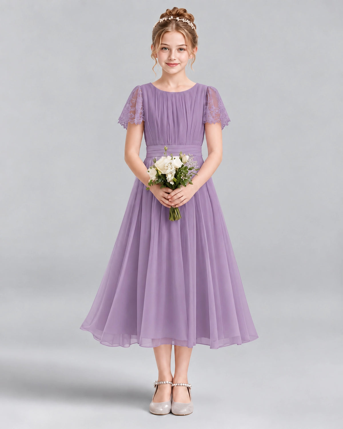 Wisteria A-line Junior Bridesmaid Dresses Front