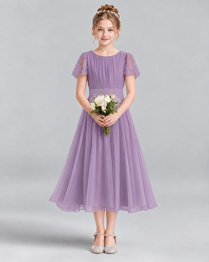 Wisteria A-line Junior Bridesmaid Dresses Front