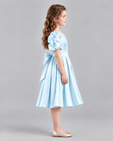 Baby Blue A-line Girls Formal Dresses Side