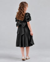 Black A-line Girls Formal Dresses Back