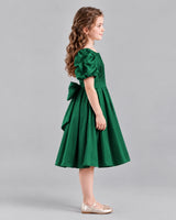 Dark Green A-line Girls Formal Dresses Side