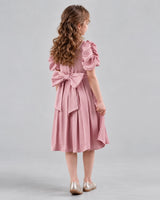 Dusty Rose A-line Girls Formal Dresses Back