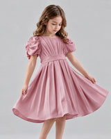 Dusty Rose A-line Girls Formal Dresses Front