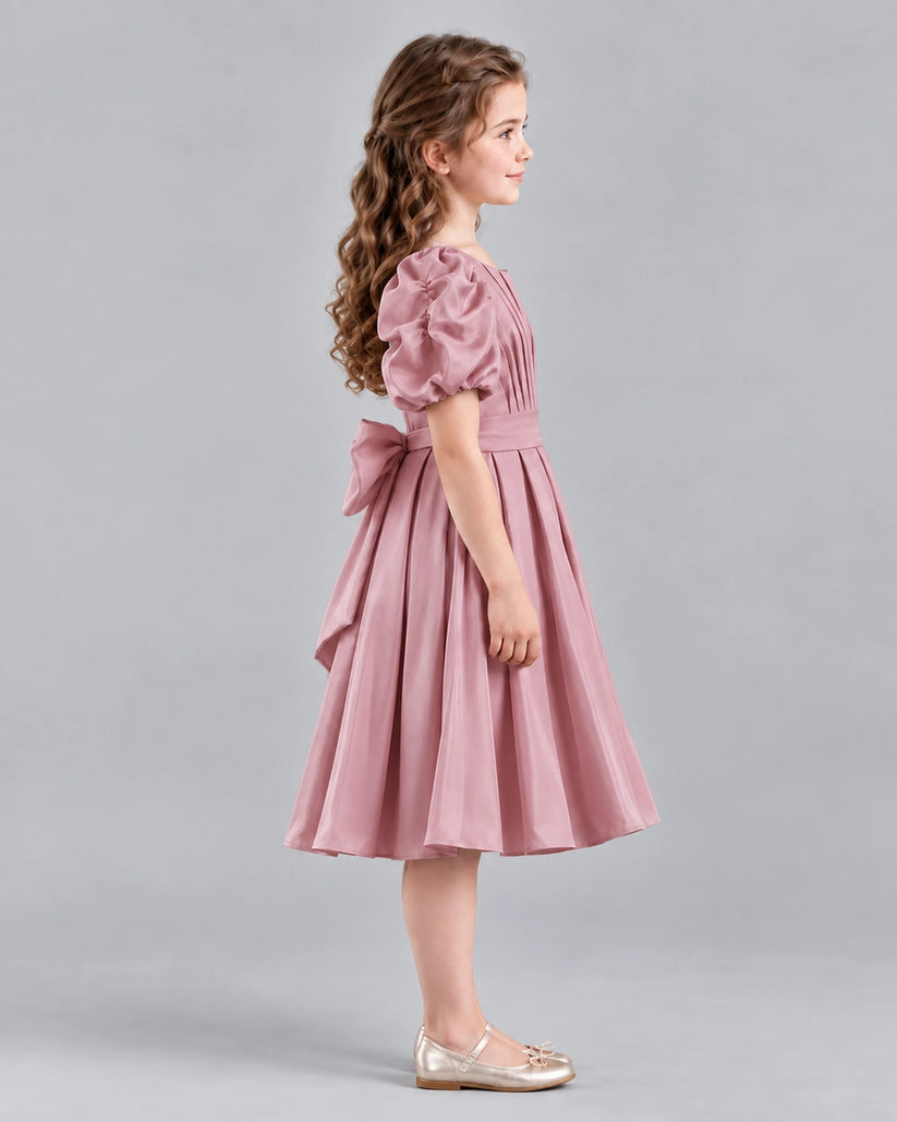 Dusty Rose A-line Girls Formal Dresses Side