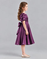Grape A-line Girls Formal Dresses Side