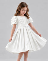 Ivory A-line Girls Formal Dresses Front
