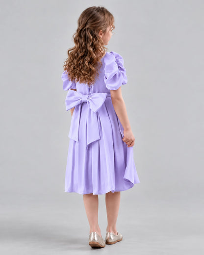 Lavender A-line Girls Formal Dresses Back