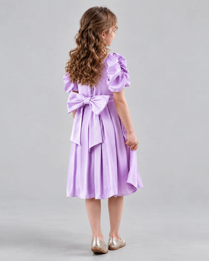 Lilac A-line Girls Formal Dresses Back