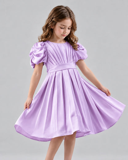 Lilac A-line Girls Formal Dresses Front