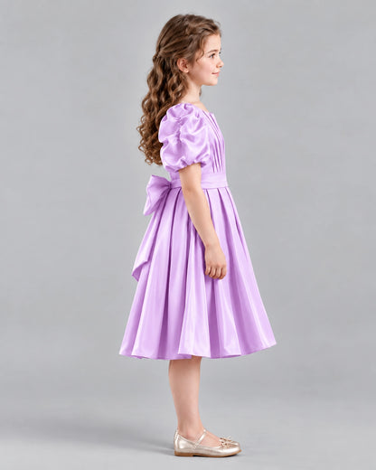 Lilac A-line Girls Formal Dresses Side