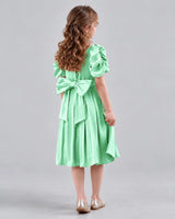 Mint Green A-line Girls Formal Dresses Back