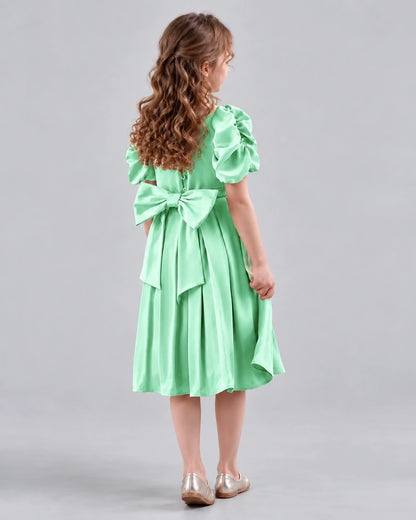 Mint Green A-line Girls Formal Dresses Back