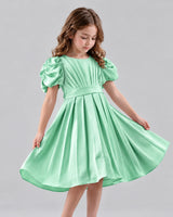Mint Green A-line Girls Formal Dresses Front