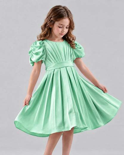 Mint Green A-line Girls Formal Dresses Front