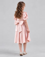 Pink A-line Girls Formal Dresses Back