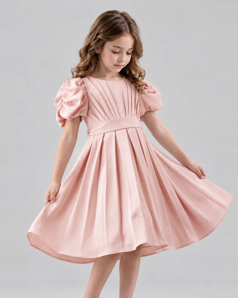 Pink A-line Girls Formal Dresses Front
