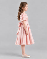 Pink A-line Girls Formal Dresses Side
