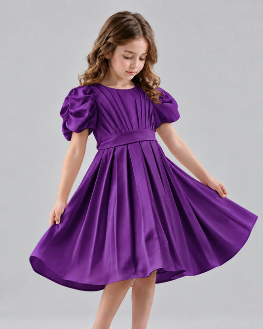 Purple A-line Girls Formal Dresses Front