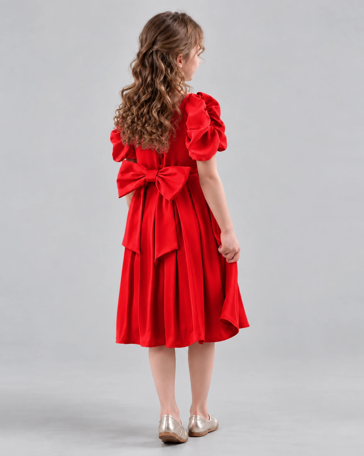 Red A-line Girls Formal Dresses Back