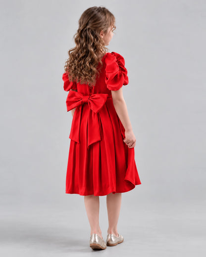 Red A-line Girls Formal Dresses Back