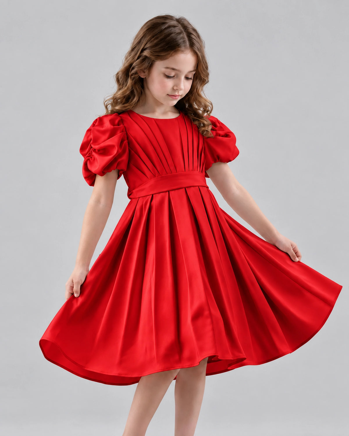 Red A-line Girls Formal Dresses Front