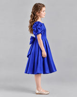 Royal Blue A-line Girls Formal Dresses Side