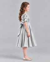 Silver A-line Girls Formal Dresses Side