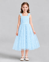 Baby Blue A-line Girls Formal Dresses Front