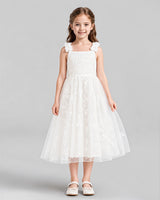Ivory A-line Girls Formal Dresses Front