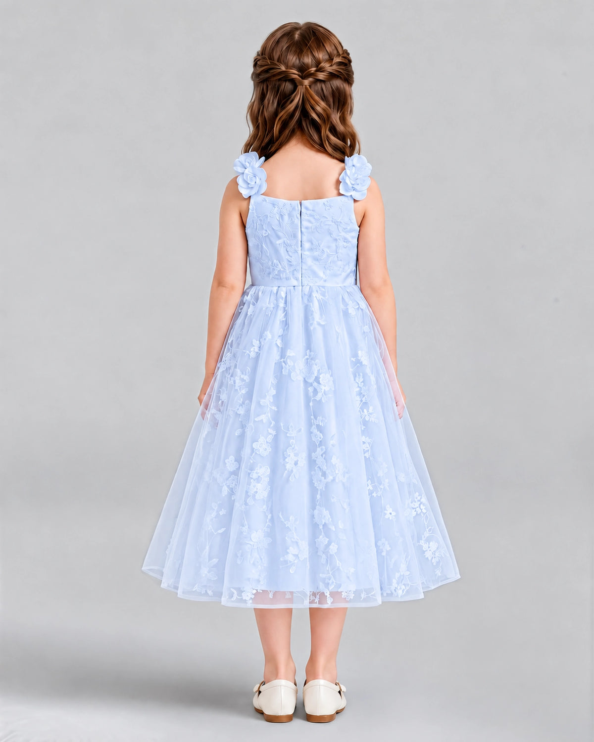 Lavender A-line Girls Formal Dresses Back