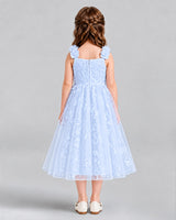 Lavender A-line Girls Formal Dresses Back