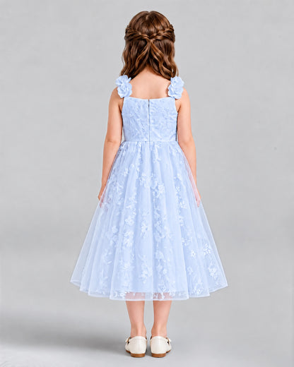 Lavender A-line Girls Formal Dresses Back
