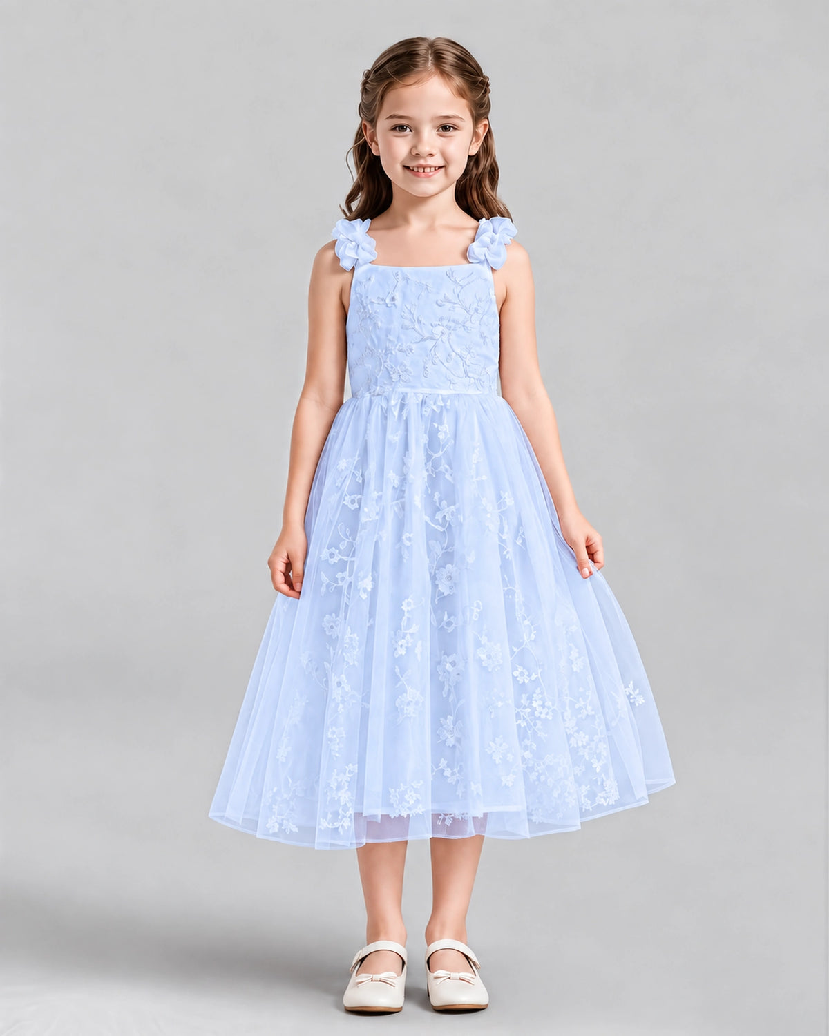 Lavender A-line Girls Formal Dresses Front