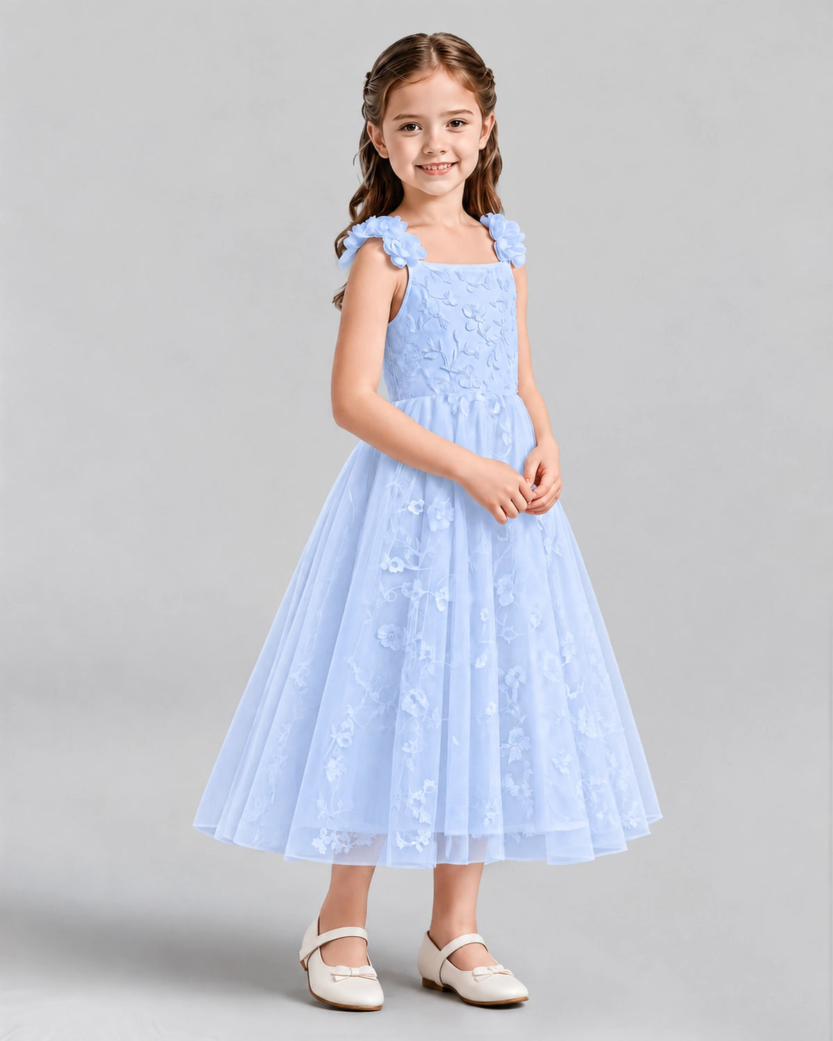 Lavender A-line Girls Formal Dresses Side
