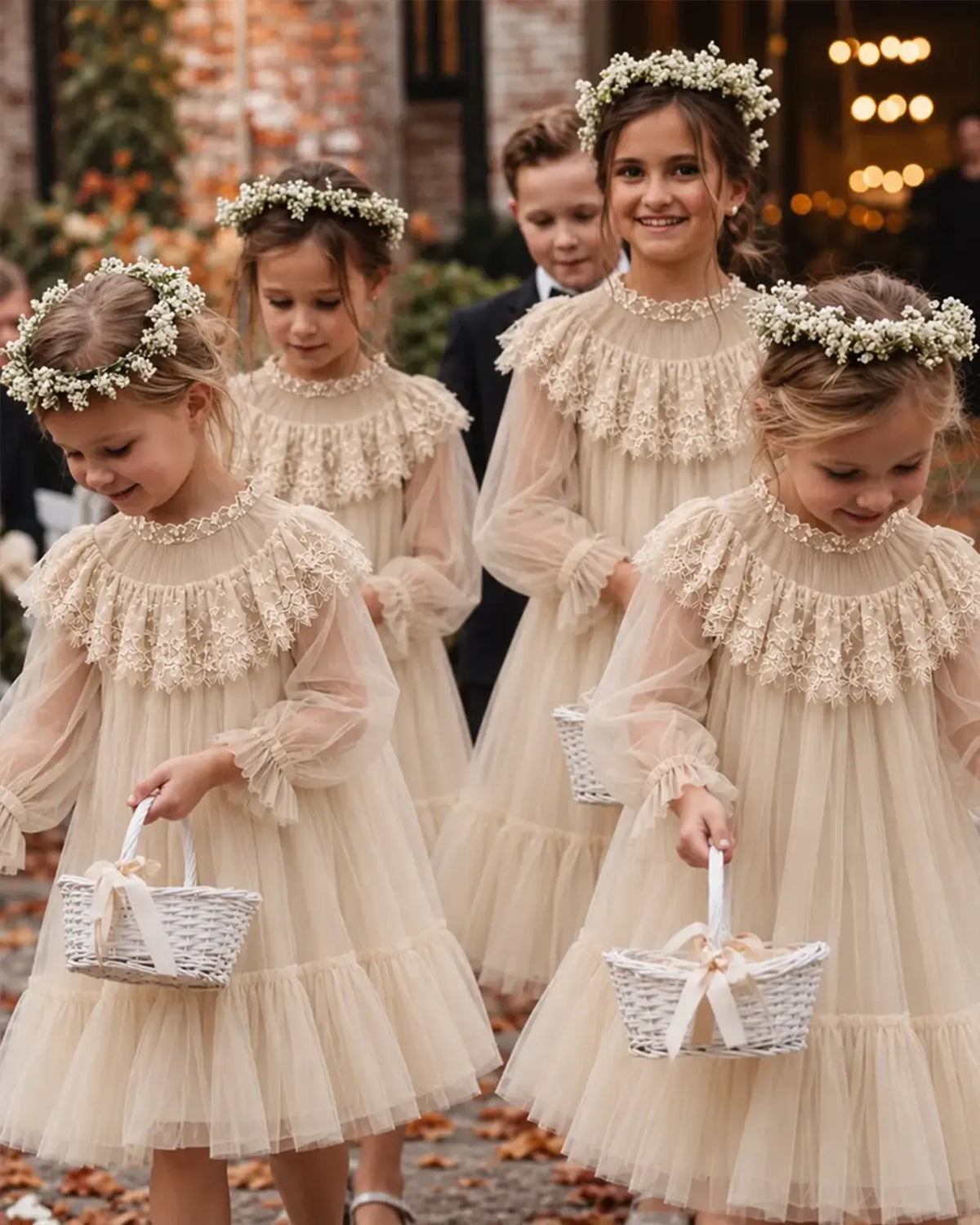 Champagne A-line Flower Girl Dresses Front [Shared]