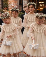 Champagne A-line Flower Girl Dresses Front [Shared]