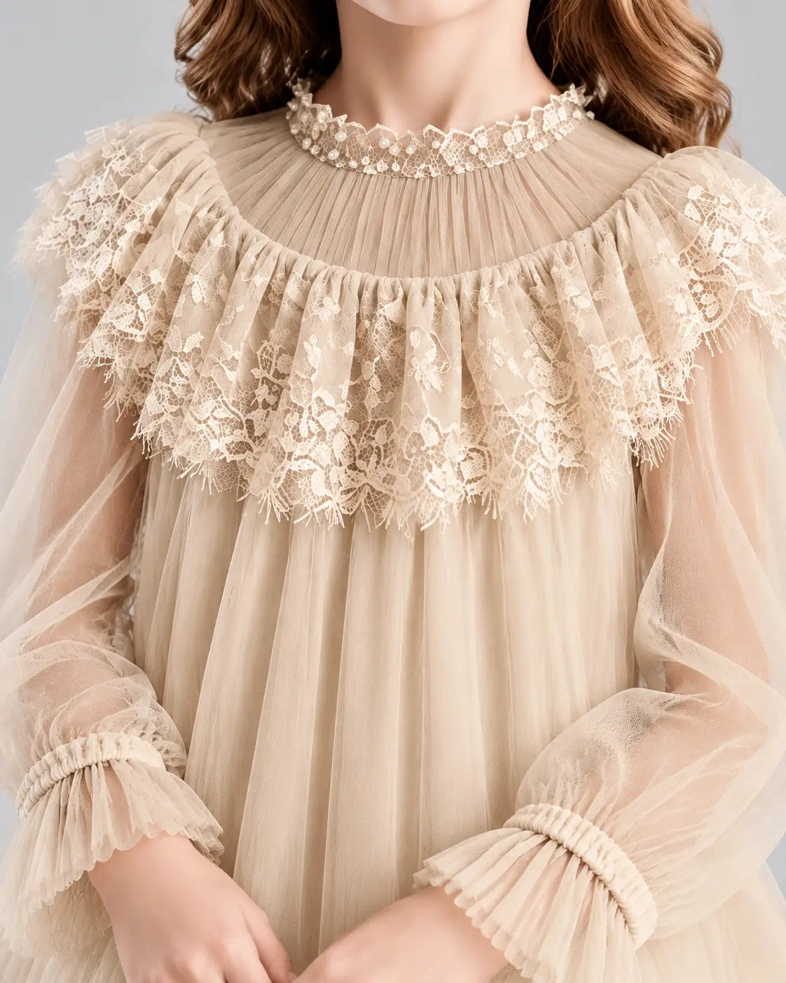 Champagne A-line Flower Girl Dresses Front [Shared]