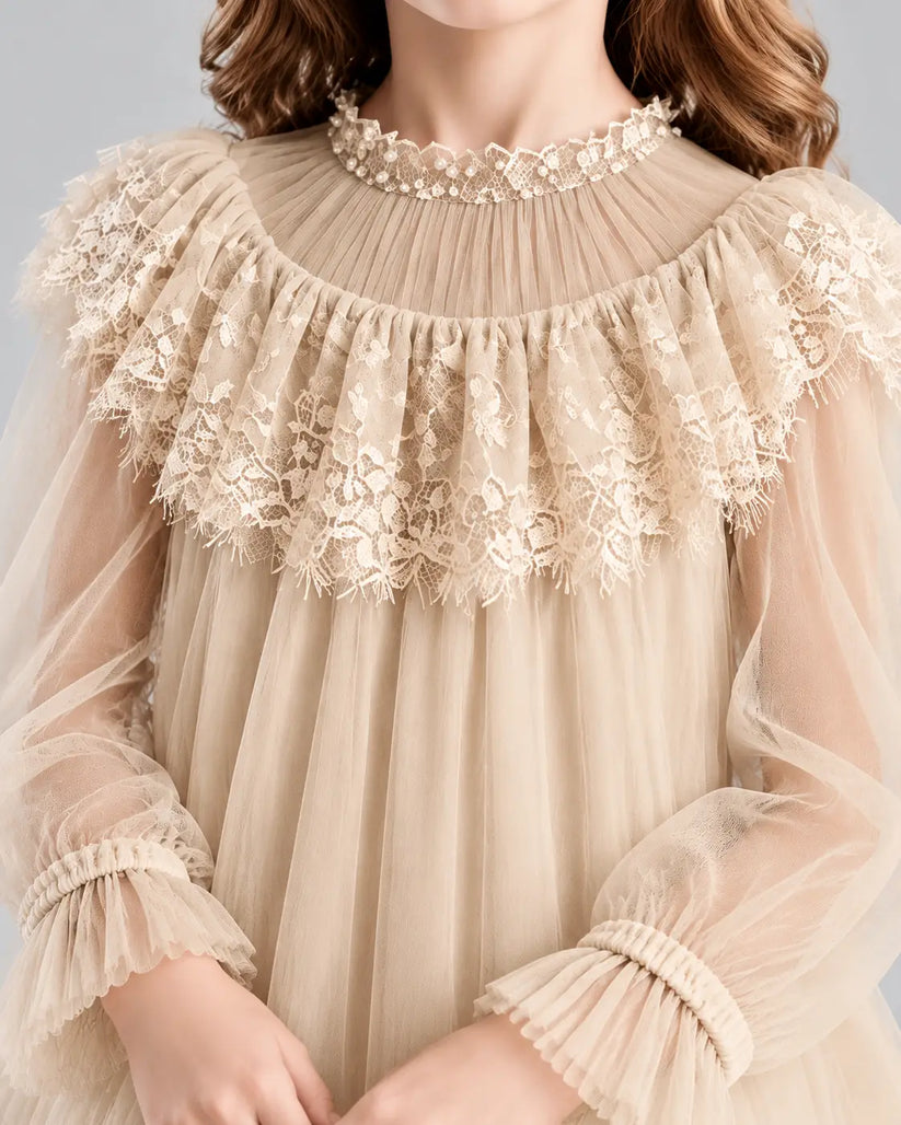 Champagne A-line Flower Girl Dresses Front [Shared]